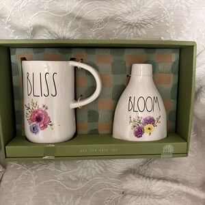 Rae Dunn White and Purple Bliss Bloom Collectible Mugs